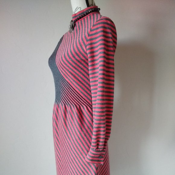 Vintage David Crystal Fashion Sweater Dress Stripped - Picture 3 of 10
